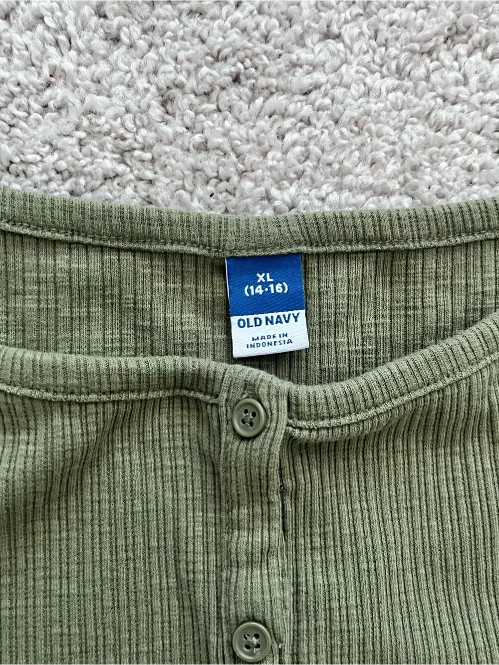 Old Navy Olive Green Ribbed Button-Front Tank Top